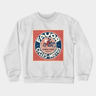 Favor Cycles & Motos - Clermont-Ferrand France - Advertising Poster Art Crewneck Sweatshirt